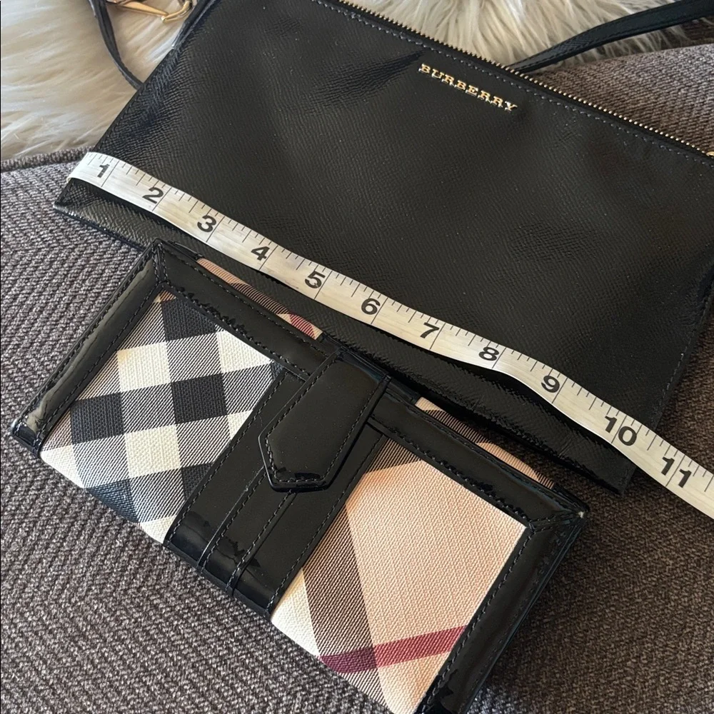 Burberry patent leather crossbody nova check patent canvas leather wallet - Picture 13 of 16
